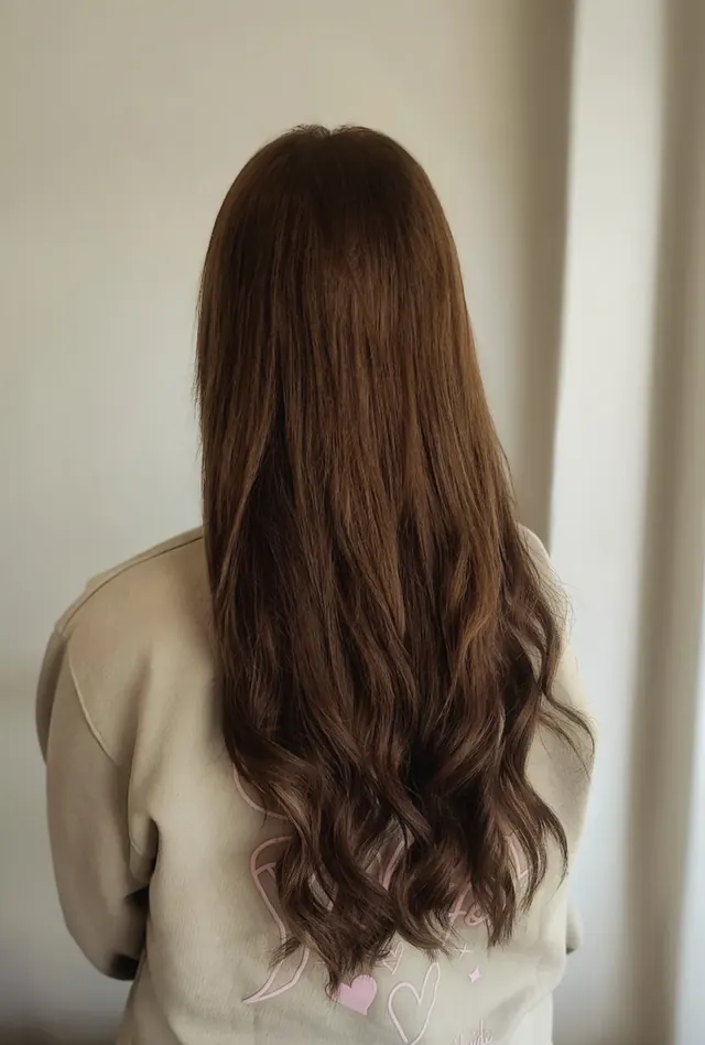 Chocolate brunette extension finish